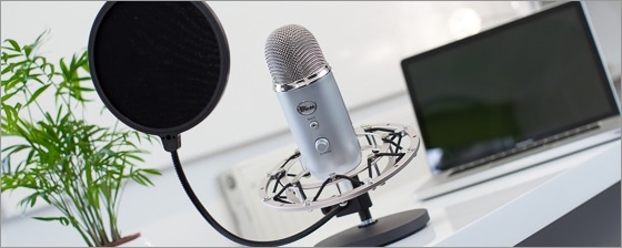 The "Blue Yeti" microphone.