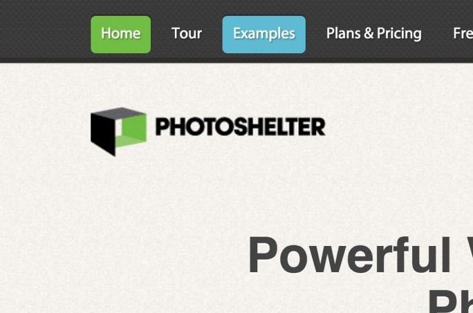 PhotoShelter's navigation bar