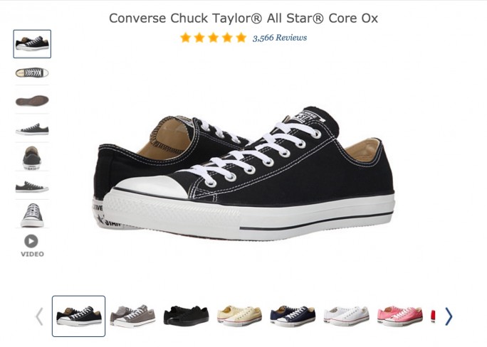 Zappos colors and views