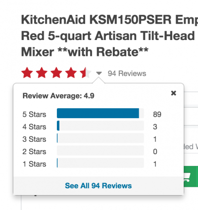 o.co shows details of reviews