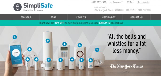 SimpliSafe's “+” signs