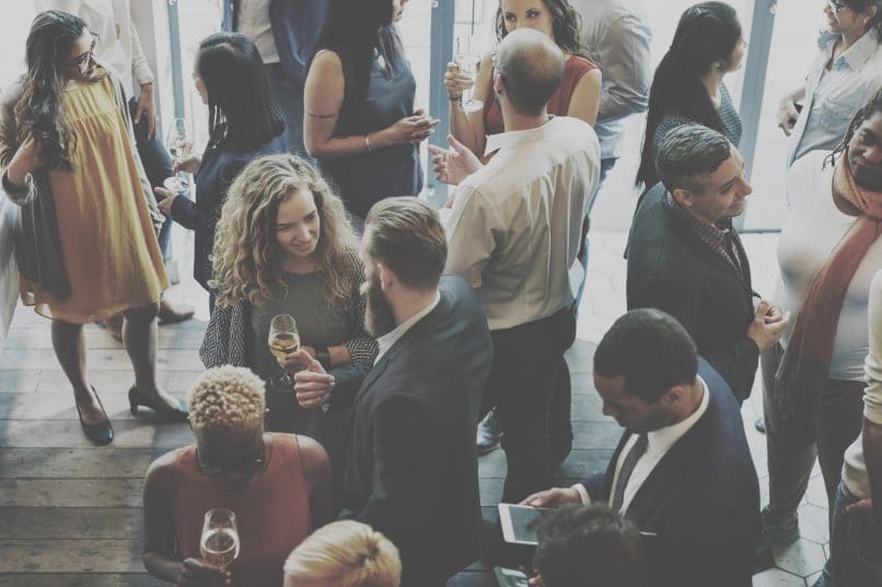 People at a business networking event