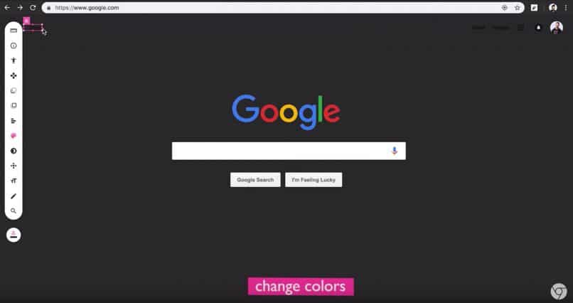 Screenshot of Visbug in action